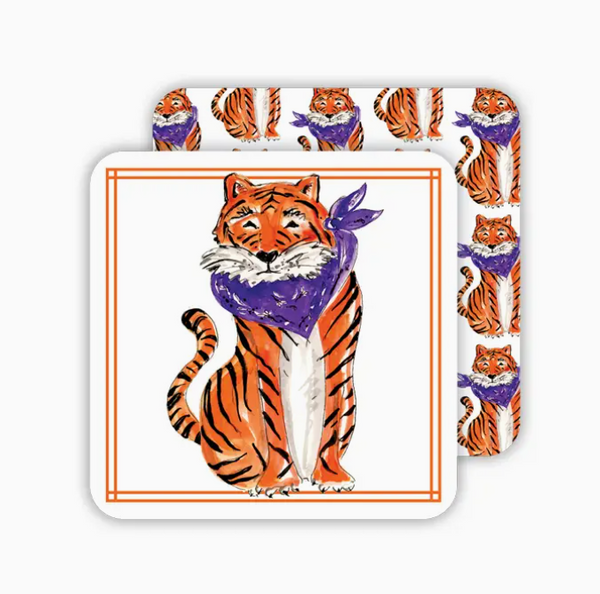 Handpainted Tiger Coaster Set