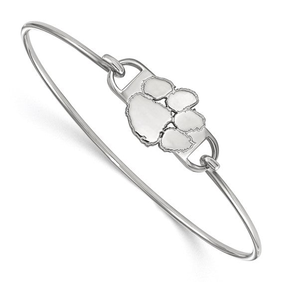 Clemson Sterling Silver Paw Bangle