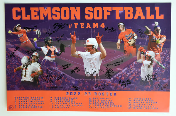 Signed Poster for Clemson softball team 4 (2022-23)