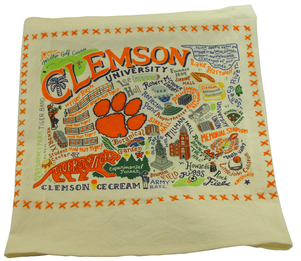 Landmarks of Clemson Tea Towel