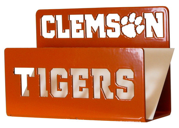 Clemson University Orange Metal Business Card Holder
