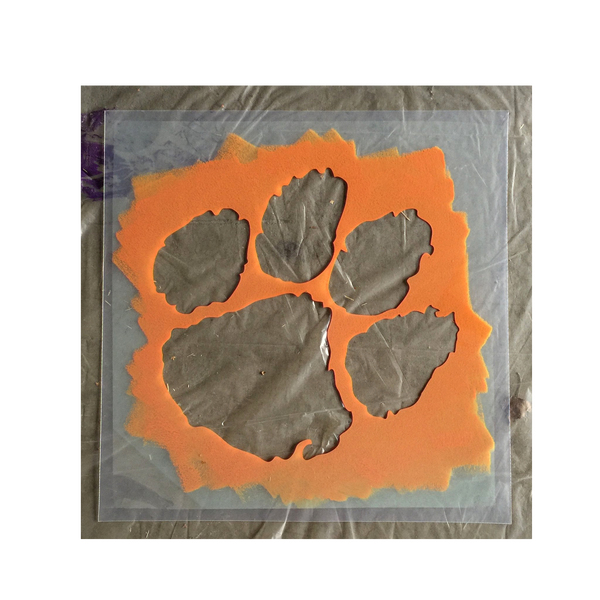 Clemson University Tiger Paw Stencil