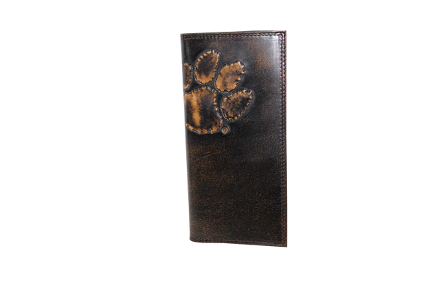 Embossed Leather Checkbook Cover