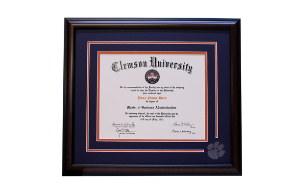 Clemson Diploma Frame Single #27