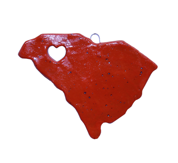 Orange South Carolina Silhouette Ornament