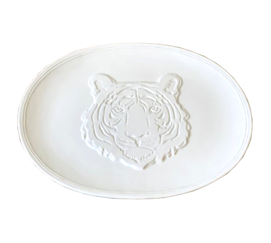 Tiger Face Embossed Platter