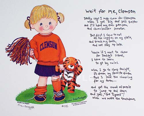 Clemson Print - "Wait for Me, Clemson" Girl