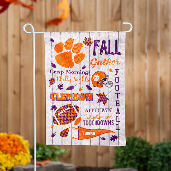 Clemson Fall Tailgate Garden Flag