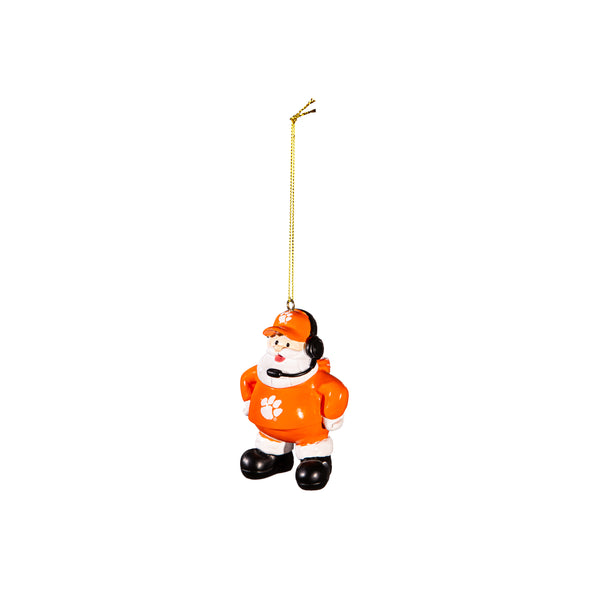 Clemson Coach Santa Ornament