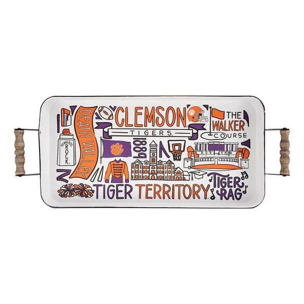 Clemson Collage Enamel Tray