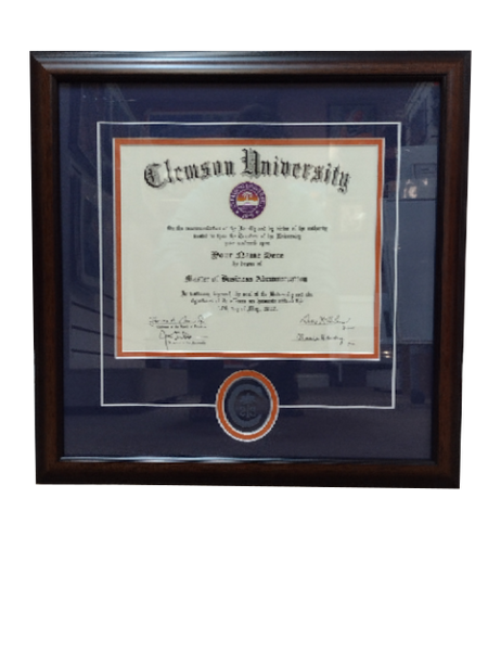 Clemson Diploma Frame - Style #47