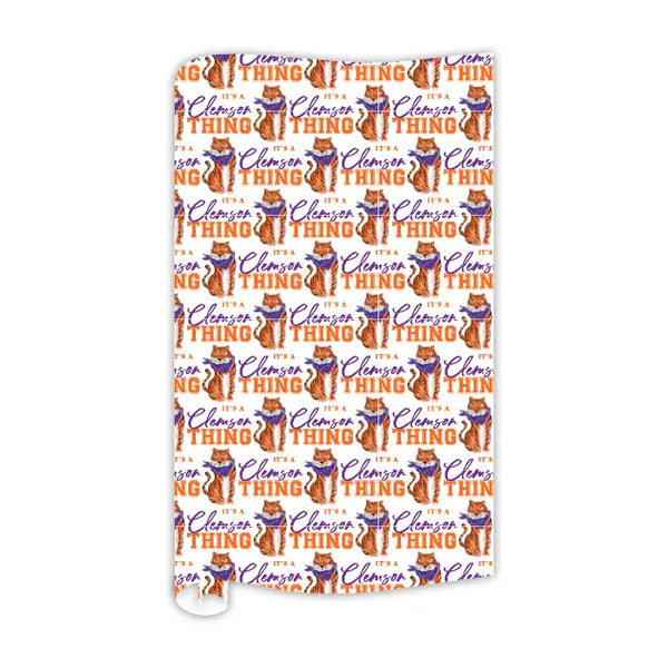 Purple & Orange Tiger Wrapping Paper