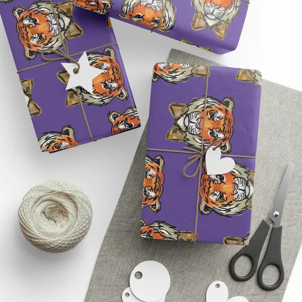 Tiger Purple Wrapping Paper