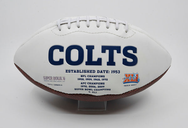 Signed Dwayne Allen Colts Super Bowl Commemorative Football with Case