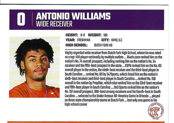Antonio Williams Freshman Card
