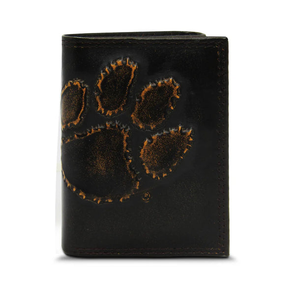 Men's Burnished Leather Tri-Fold Wallet