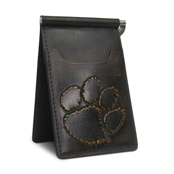 Men's Burnished Slim Wallet with Money Clip