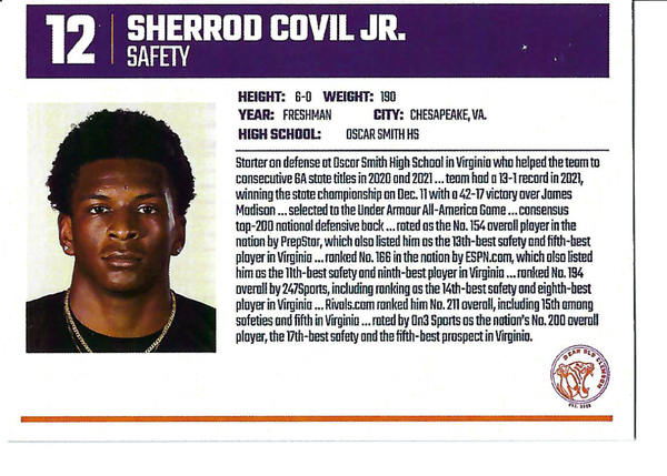 Sherrod Covil Jr. Freshman Card