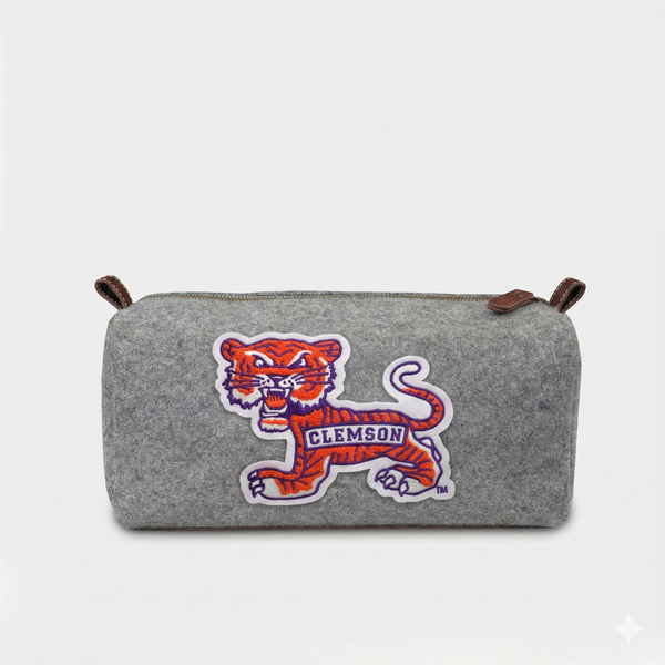 Wool Dopp Kit in Grey with Vault Tiger Patch