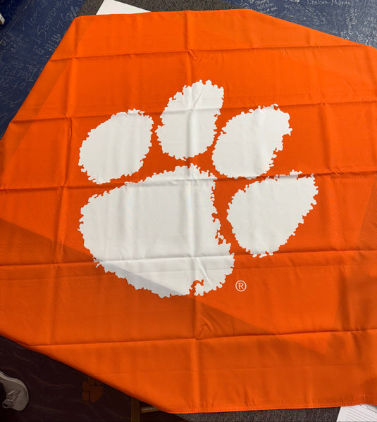 48" x 48" Orange Table Cover with White Paw