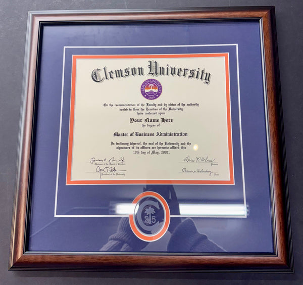 Clemson Diploma Frame - Style #47