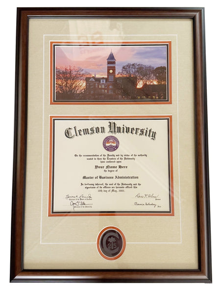 Clemson Diploma Frame - Tillman Sunset Style #97