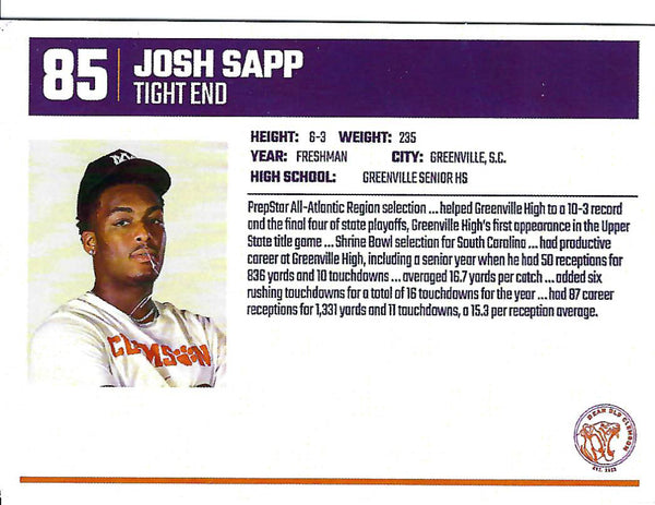 Josh Sapp Freshman Card