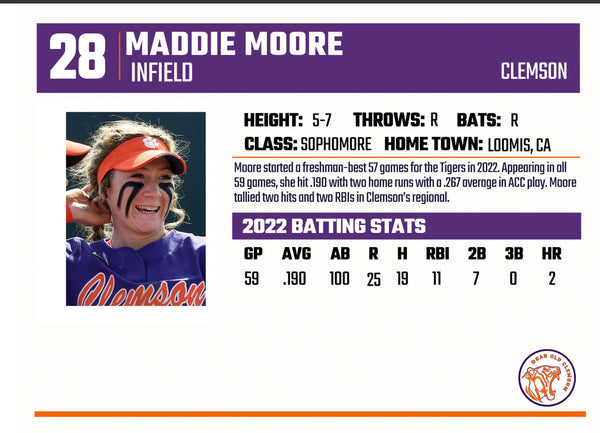 Maddie Moore Signed Card