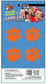 Clemson University Waterless Temporary Paw Tattoos