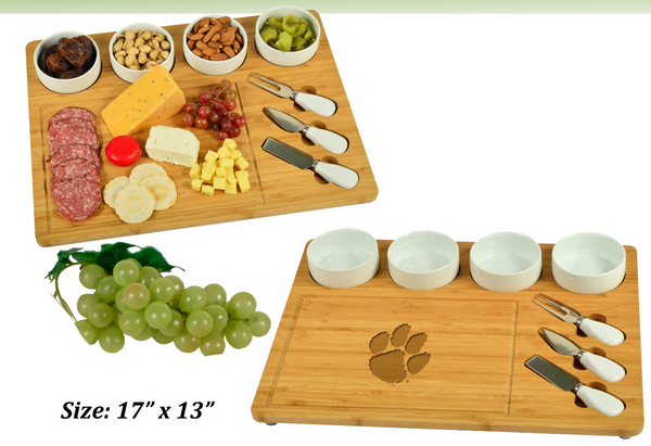 Four Bowl Charcuterie Board with Paw