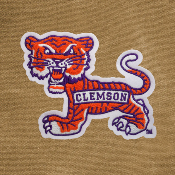 Waxed Canvas Barrel Bag with Vault Tiger Patch