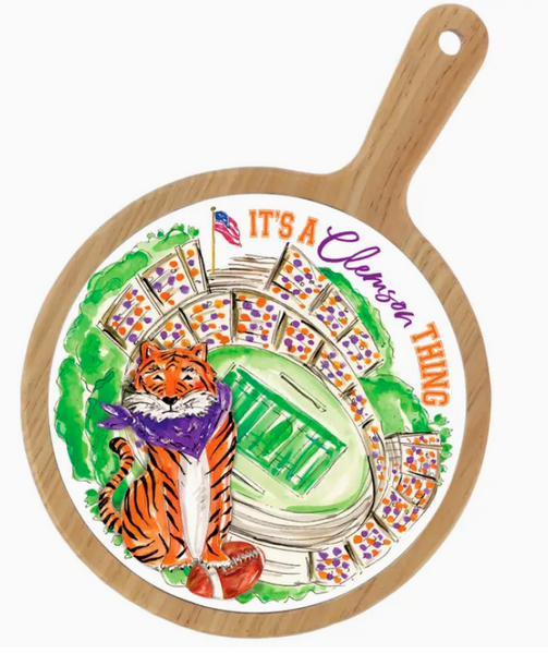 Sitting Tiger and Stadium Cheese Board
