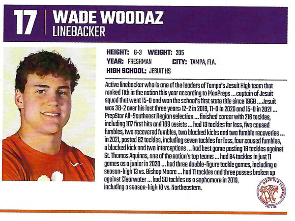 Wade Woodaz Signed Card