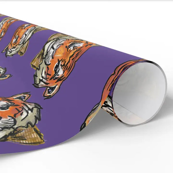 Tiger Purple Wrapping Paper