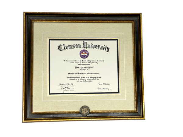 Clemson Coin Inlay Diploma Frame