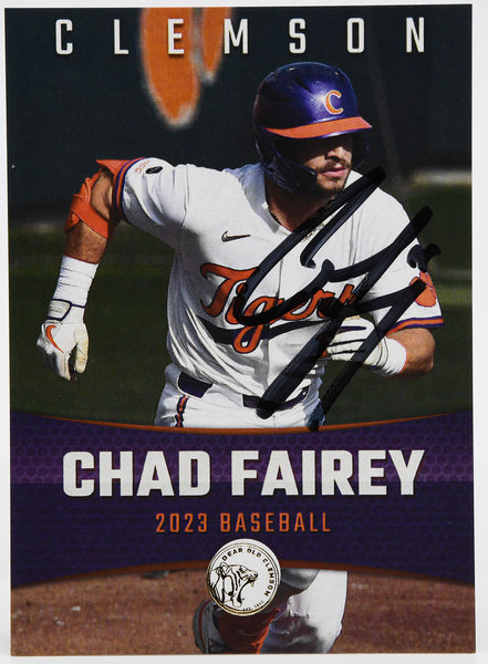 Chad Fairey Signed Dear Old Clemson Card