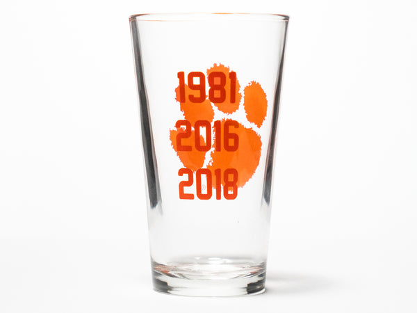 Championship Years Pint Glass with Paw