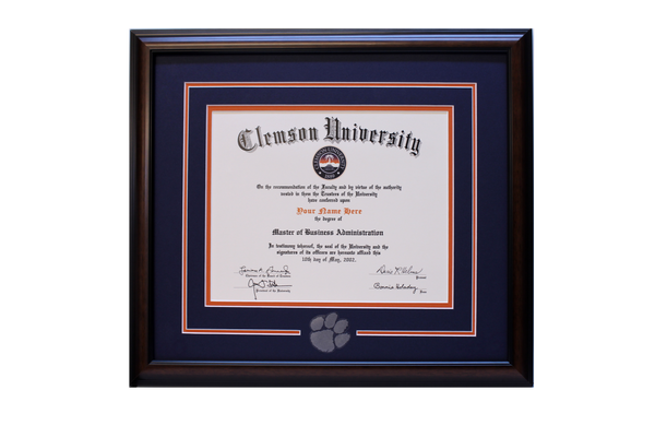 Clemson Diploma Frame Single Style #40