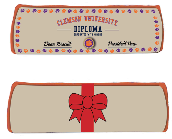 Clemson Dog Diploma Squeaker Toy