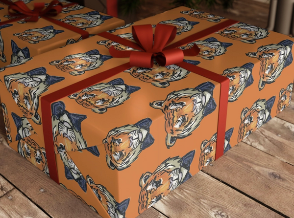 Tiger Purple or Orange Wrapping Paper