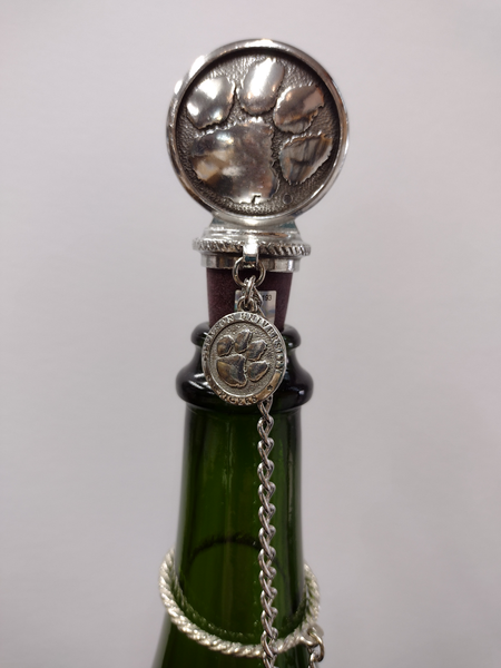 Pewter Clemson Paw Bottle Stopper