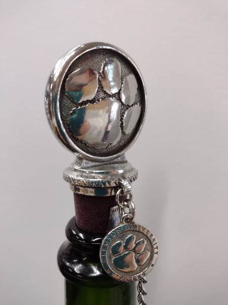 Pewter Clemson Paw Bottle Stopper