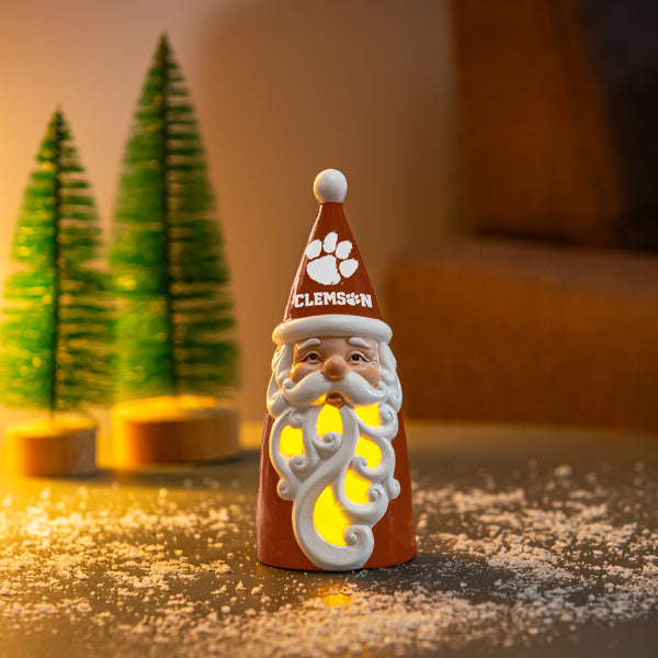 Clemson Santa LED Figurine