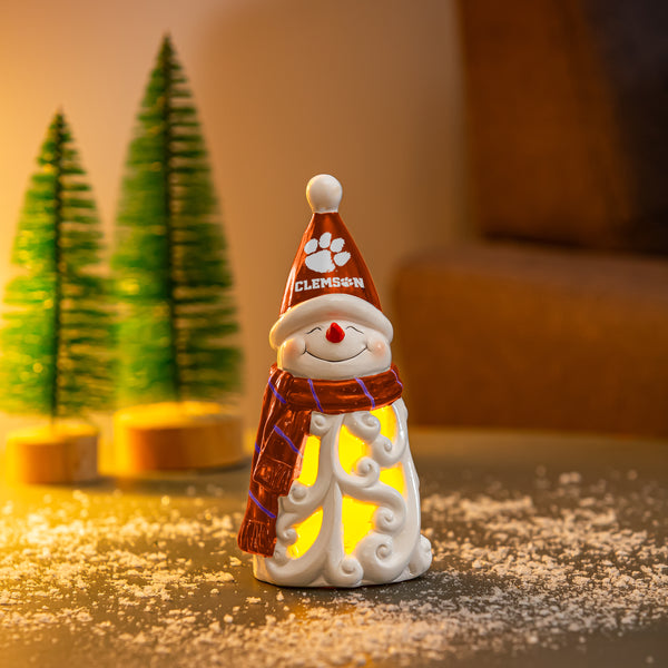 Clemson Snowman LED Figurine