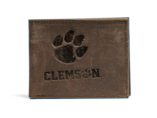 Leather Wallet with Embossed Paw