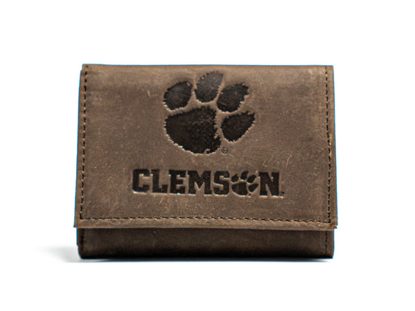 Leather Wallet with Embossed Paw