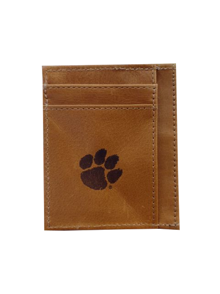 Tan Leather Front Pocket Wallet with Paw