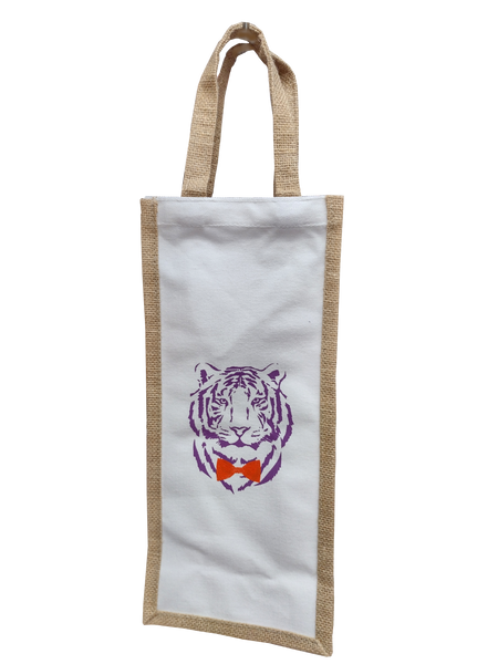 Purple Tiger Face Wine Bag