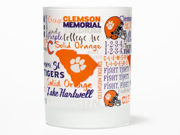 Clemson Wrapped Rocks Glass