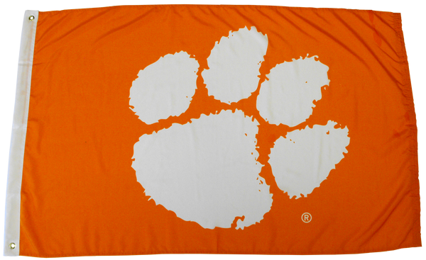 Clemson University Heavy Duty Tiger Paw Flag - Orange